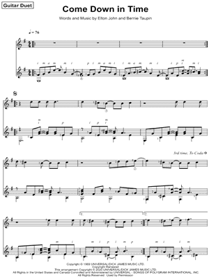 Come Down in Time - Guitar Duet