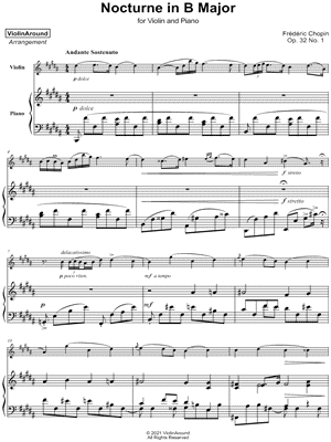 Nocturne in B Major, Op. 32, No. 1 - Violin & Piano