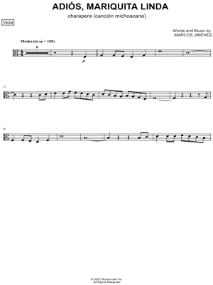 Adios, Mariquita Linda - Viola