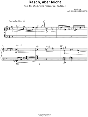 Six Short Piano Pieces, Op. 19: 4. Rasch, aber leicht