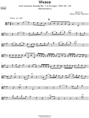 Canonic Sonata no. 1, TWV 40: 118: I. Vivace