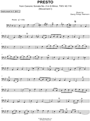 Canonic Sonata no. 2, TWV 40: 119: I. Presto