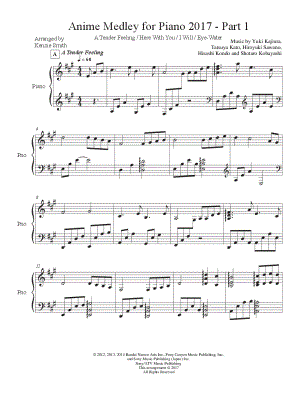 Anime Medley for Piano 2017 Part 1