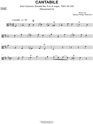 Canonic Sonata No. 5, TWV 40: 122: II. Cantabile