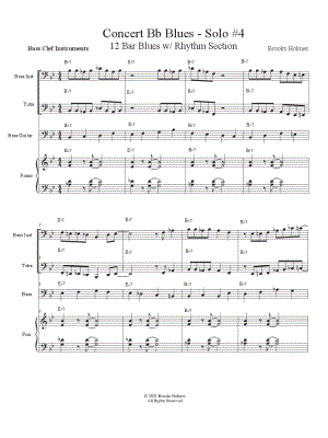 Concert Bb Blues - Solo #4 - Bass Clef Instruments