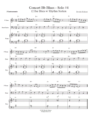 Concert Bb Blues - Solo #4 - F Instrument