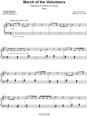March of the Volunteers (National Anthem of China) [easy]