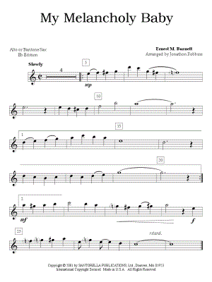 My Melancholy Baby - Alto Saxophone & Piano