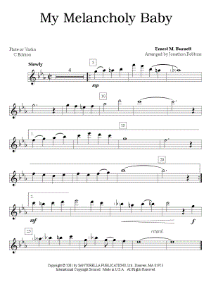 My Melancholy Baby - Flute & Piano