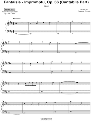 Fantaisie - Impromptu, Op. 66 - Cantabile Part [easy]