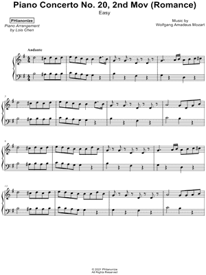 Piano Concerto No. 20 in D Minor, K. 466: II. Romance [easy]