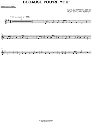 Because You're You - Bb Instrument