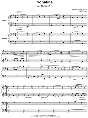 Sonatina, Op. 45, No. 2, II. Larghetto