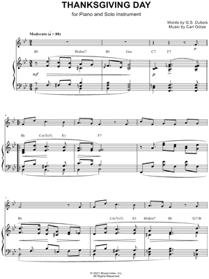 Thanksgiving Day - Piano Accompaniment