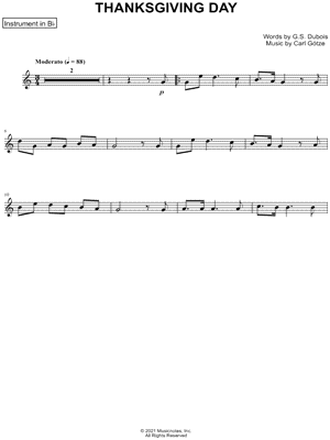 Thanksgiving Day - Bb Instrument