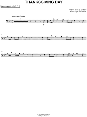 Thanksgiving Day - Bass Clef Instrument