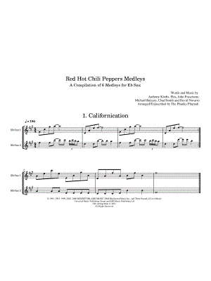 6 Red Hot Chili Peppers Riffs - Alto Saxophone Trio