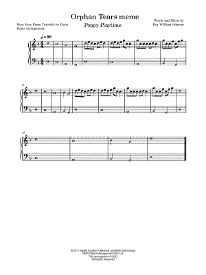 Orphan Tears [Slow Easy Piano Tutorial]