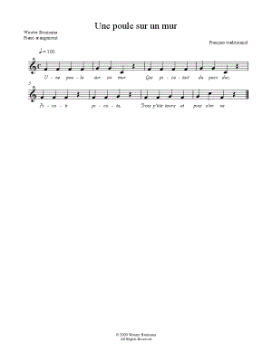 Une poule sur un mur