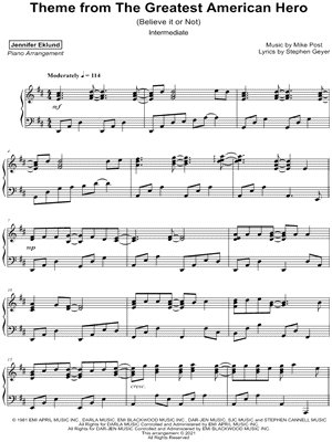 Theme from The Greatest American Hero [intermediate]