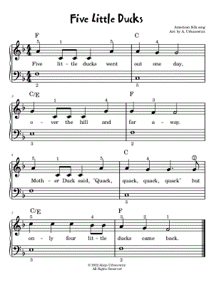 Five Little Ducks [easy]