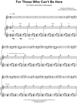 For Those Who Can't Be Here - Piano Accompaniment