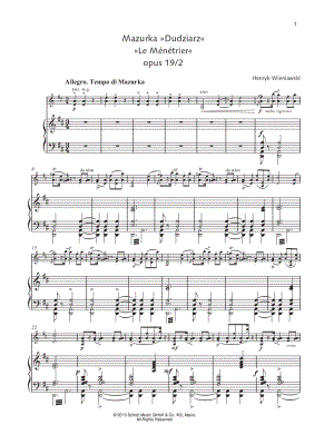 Mazurka Dudziarz, Op. 19 No. 2 - Violin & Piano