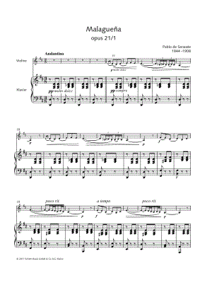 Malagueña, Op. 21 No. 1 - Violin & Piano