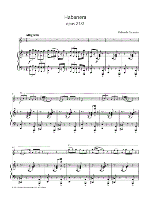 Habanera, Op. 21, No. 2 - Violin & Piano