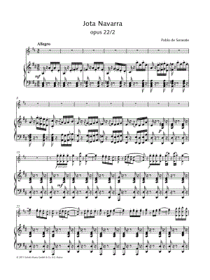 Jota Navarra, Op. 22 No. 2 - Violin & Piano