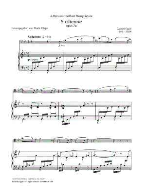 Sicilienne, Op. 78 - Cello & Piano