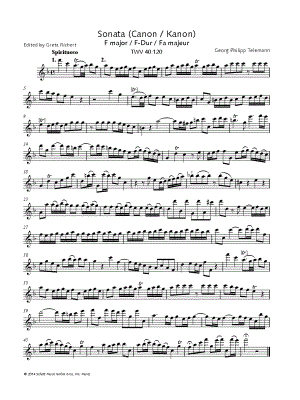 Sonata in F Major, TWV 40:120 - Treble Recorder Duet