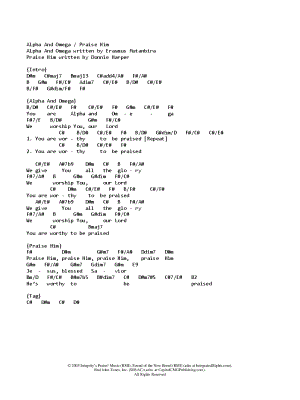 Alpha and Omega / Praise Him