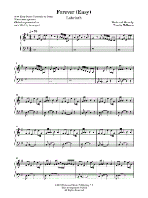 Forever [Slow Easy Piano Tutorial]