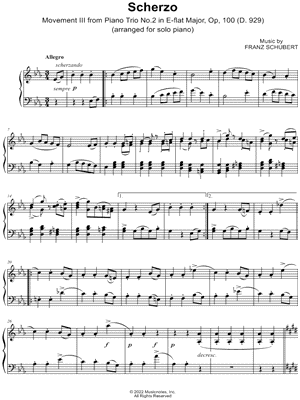 Piano Trio no. 2 in Eb Major, Op. 100, D. 929: III. Scherzo