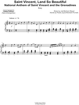 Saint Vincent, Land So Beautiful [easy]