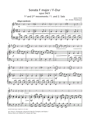 Sonata in F Major, Op. 54, No. 3 - Trumpet & Piano