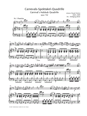 Carnival's Hubbub Quadrille, Op. 152 - Violin & Piano