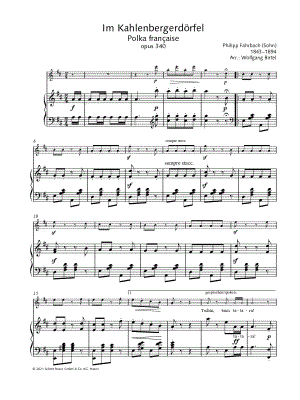 Im Kahlenbergerdörfel, Op. 340 - Violin & Piano