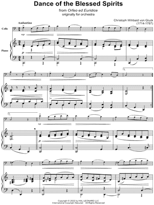 Dance of the Blessed Spirits - Cello & Piano