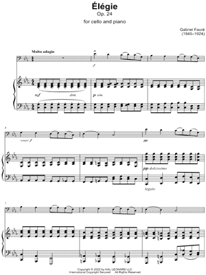 Élégie, Op. 24 - Cello & Piano