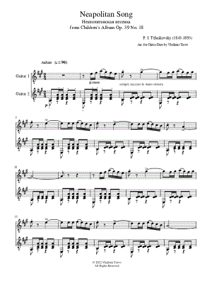 Neapolitan Dance-Song, Op 39, No. 18 - Guitar Duet