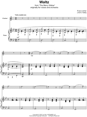 The Merry Widow Waltz - Clarinet & Piano