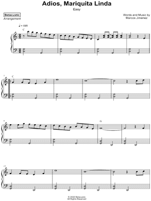 Adios, Mariquita Linda [easy]