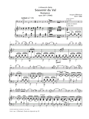 Souvenir du Val: Op. 29, No. 1 - Cello & Piano