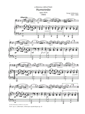 Humoreske, Op. 43, No. 4 - Cello & Piano