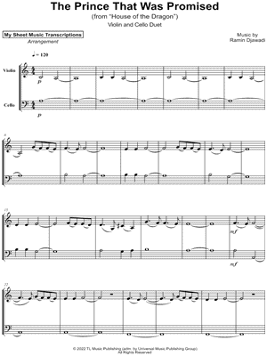House of the Dragon - The Prince That Was Promised - Violin & Cello