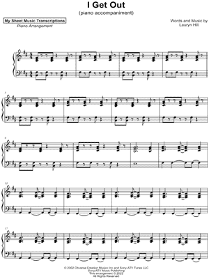I Get Out [piano accompaniment]