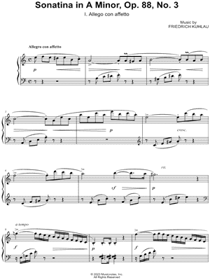 Piano Sonatina in A Minor, Op. 88, No. 3: I. Allegro Con Affetto