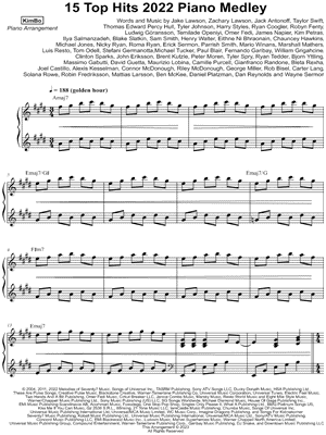 15 Top Hits 2022 Piano Medley